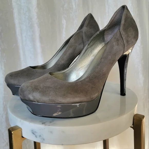 Guess Brand Women's Platform Pumps Round Toe High Heeled Shoes - Taupe - Size 8M - Picture 8 of 16